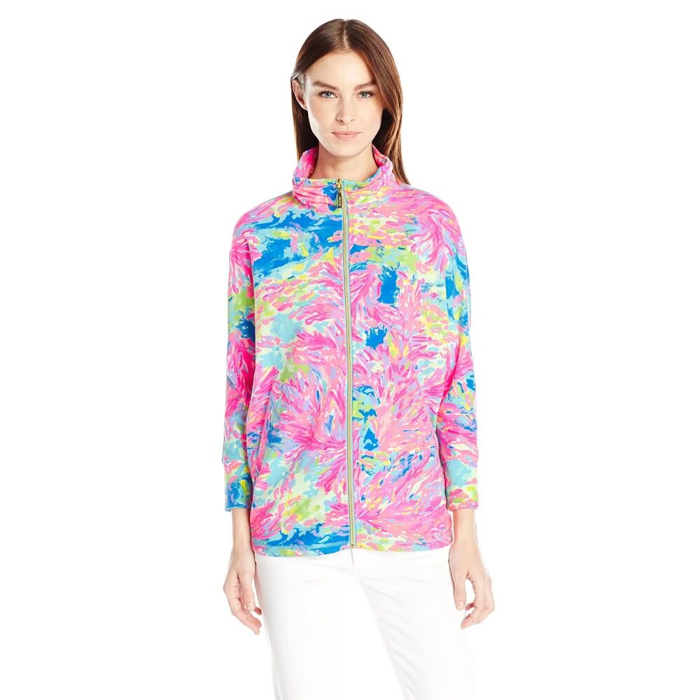Lilly Pulitzer Deedee Swing Jacket Palm Beach Coral Size Small Vibrant